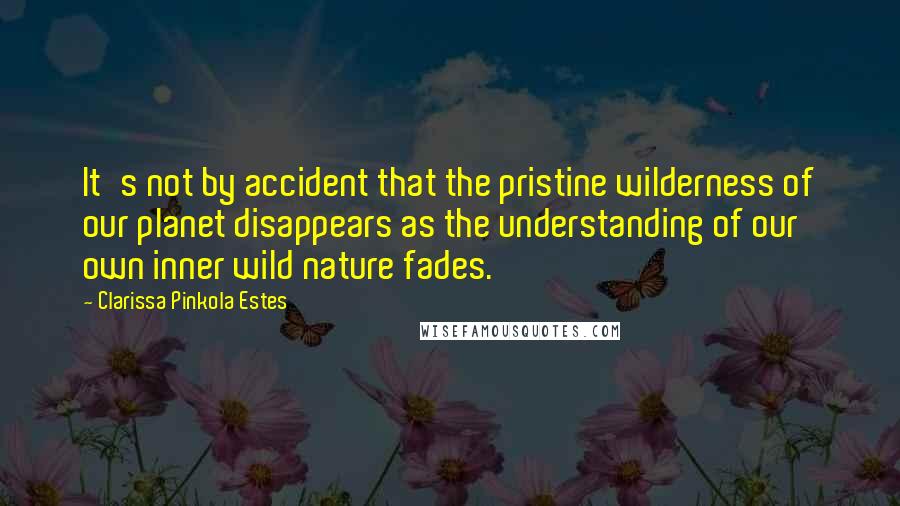 Clarissa Pinkola Estes Quotes: It's not by accident that the pristine wilderness of our planet disappears as the understanding of our own inner wild nature fades.