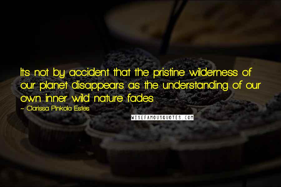 Clarissa Pinkola Estes Quotes: It's not by accident that the pristine wilderness of our planet disappears as the understanding of our own inner wild nature fades.