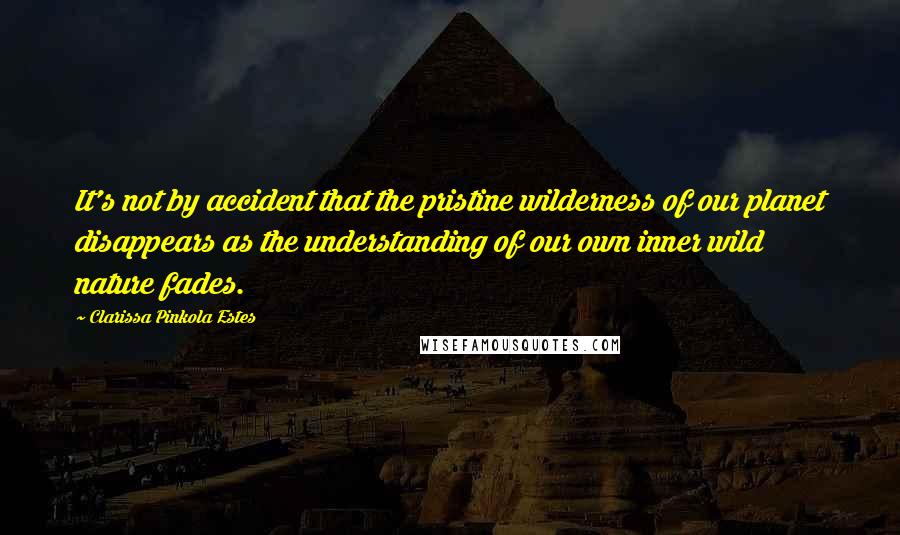 Clarissa Pinkola Estes Quotes: It's not by accident that the pristine wilderness of our planet disappears as the understanding of our own inner wild nature fades.