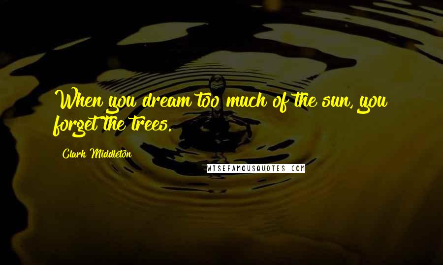 Clark Middleton Quotes: When you dream too much of the sun, you forget the trees.