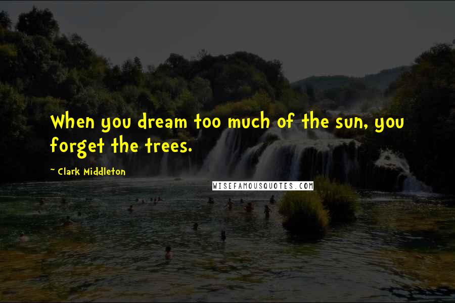 Clark Middleton Quotes: When you dream too much of the sun, you forget the trees.