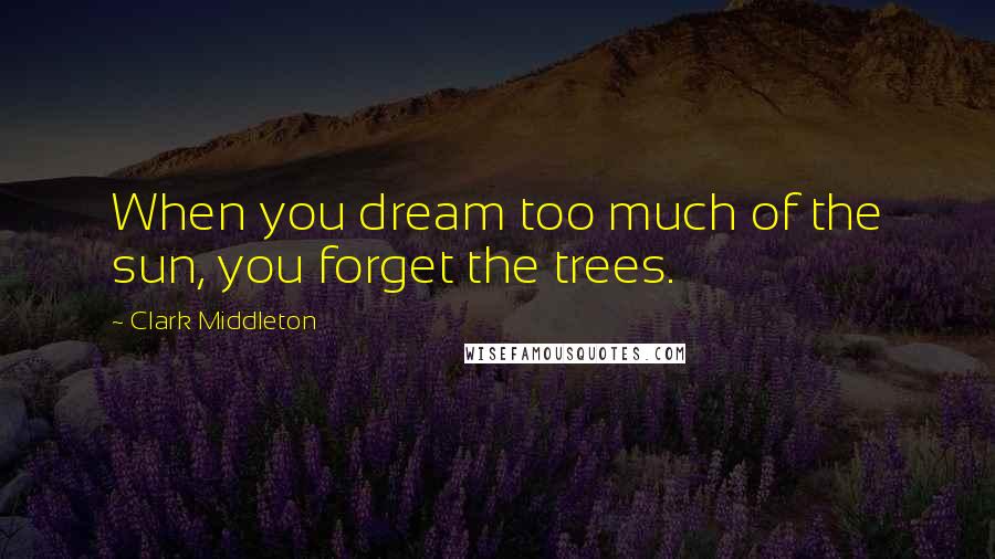 Clark Middleton Quotes: When you dream too much of the sun, you forget the trees.