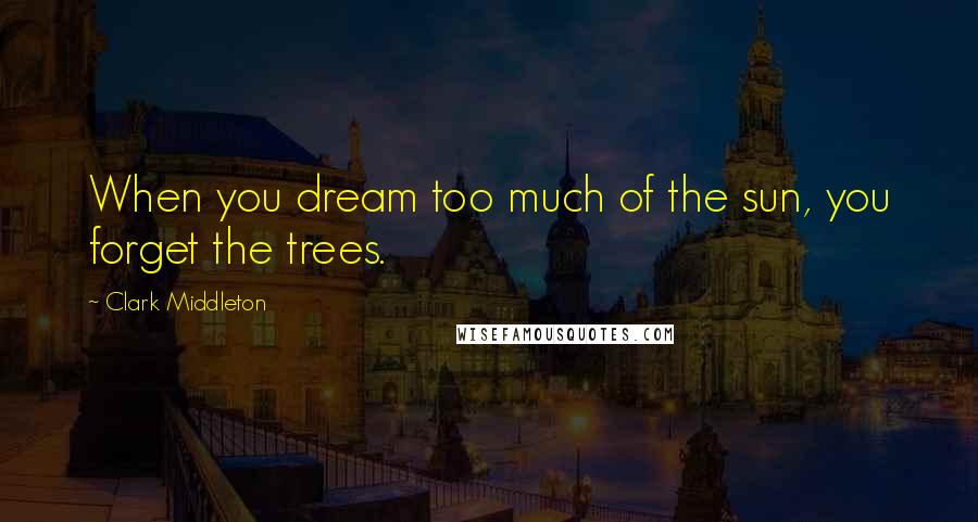 Clark Middleton Quotes: When you dream too much of the sun, you forget the trees.