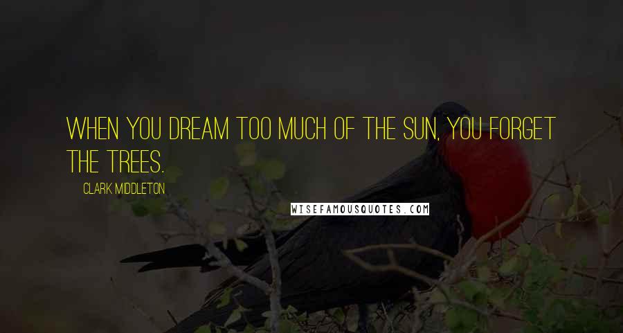 Clark Middleton Quotes: When you dream too much of the sun, you forget the trees.