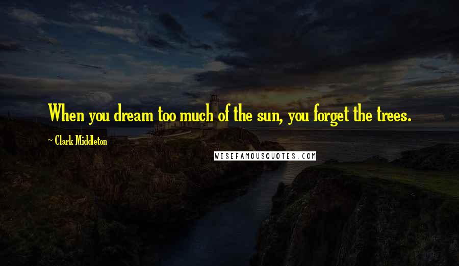 Clark Middleton Quotes: When you dream too much of the sun, you forget the trees.