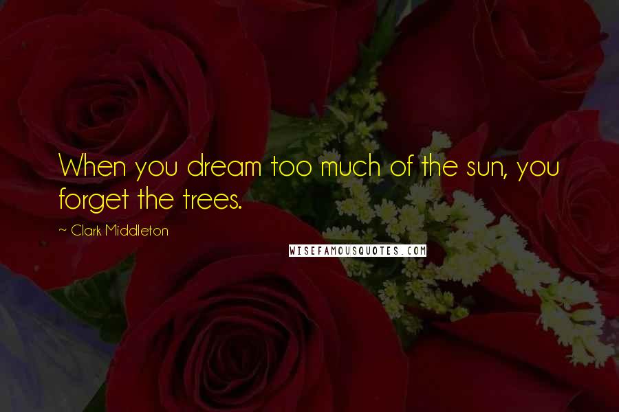 Clark Middleton Quotes: When you dream too much of the sun, you forget the trees.