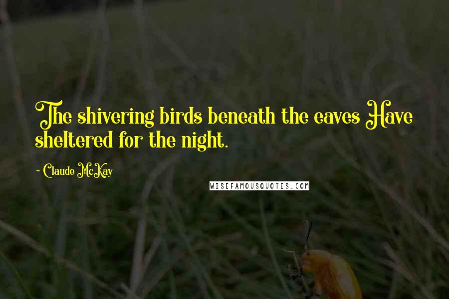 Claude McKay Quotes: The shivering birds beneath the eaves Have sheltered for the night.