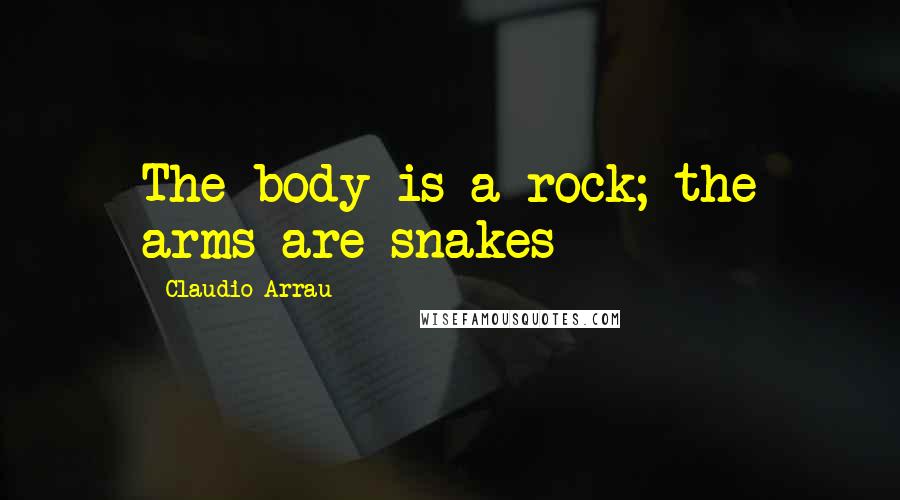 Claudio Arrau Quotes: The body is a rock; the arms are snakes