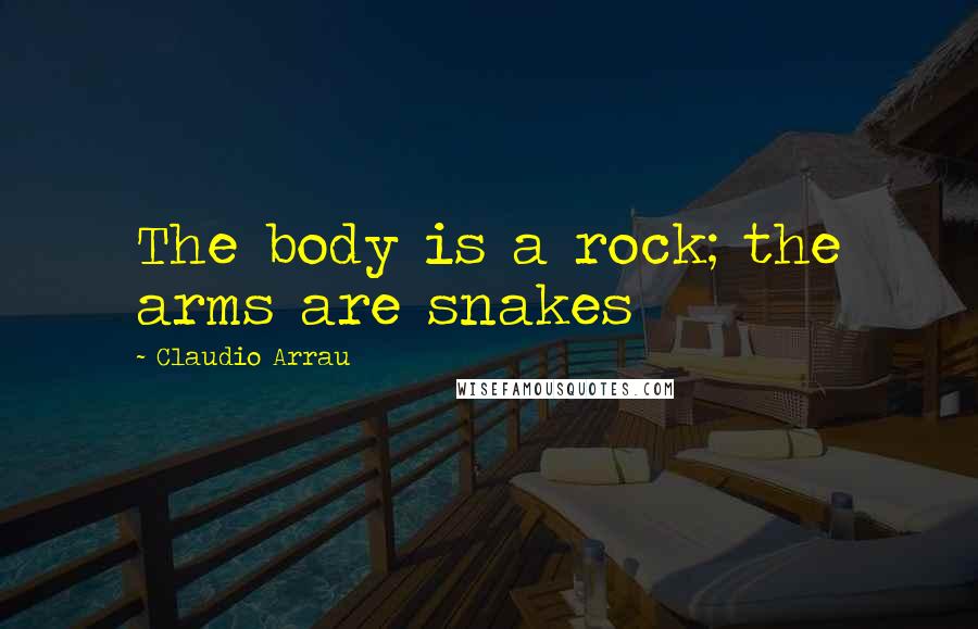 Claudio Arrau Quotes: The body is a rock; the arms are snakes