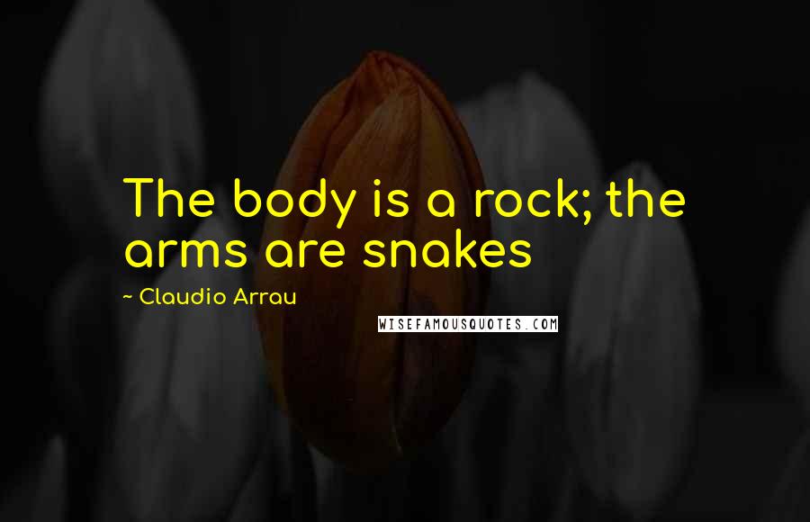 Claudio Arrau Quotes: The body is a rock; the arms are snakes