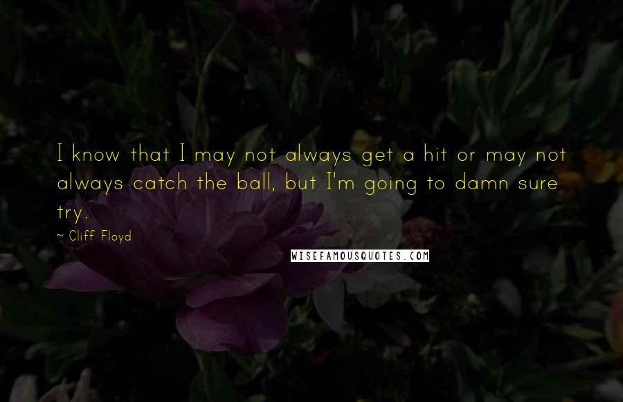 Cliff Floyd Quotes: I know that I may not always get a hit or may not always catch the ball, but I'm going to damn sure try.