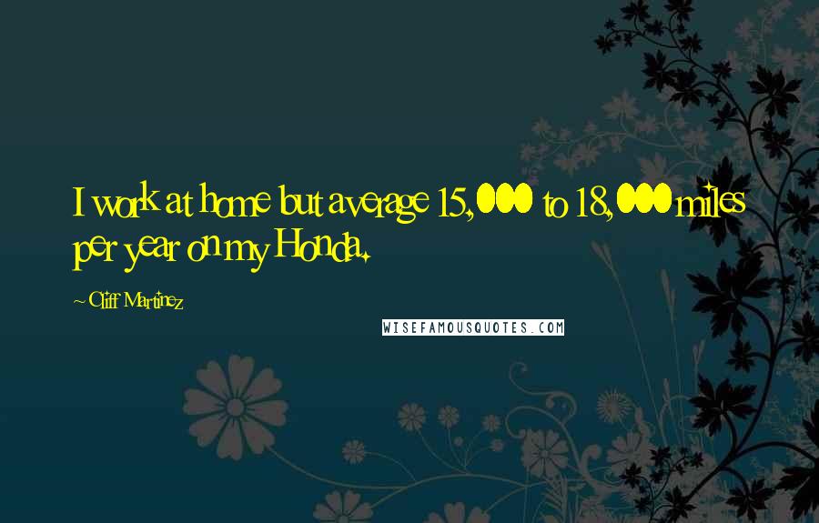 Cliff Martinez Quotes: I work at home but average 15,000 to 18,000 miles per year on my Honda.