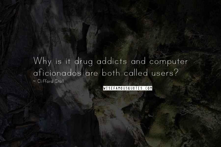 Clifford Stoll Quotes: Why is it drug addicts and computer aficionados are both called users?