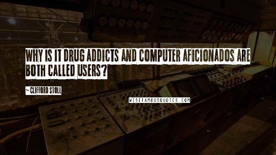 Clifford Stoll Quotes: Why is it drug addicts and computer aficionados are both called users?