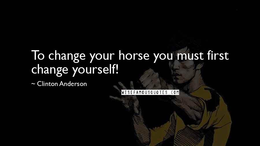 Clinton Anderson Quotes: To change your horse you must first change yourself!