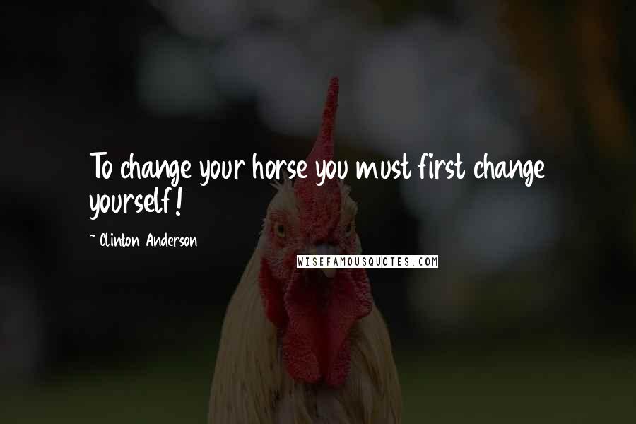 Clinton Anderson Quotes: To change your horse you must first change yourself!