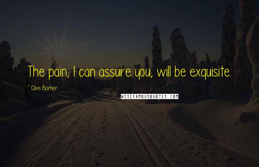 Clive Barker Quotes: The pain, I can assure you, will be exquisite.