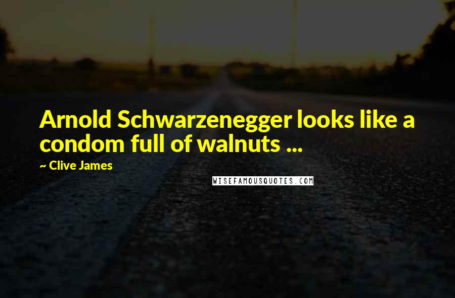 Clive James Quotes: Arnold Schwarzenegger looks like a condom full of walnuts ...