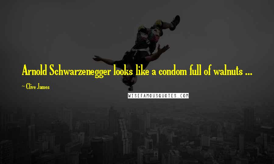 Clive James Quotes: Arnold Schwarzenegger looks like a condom full of walnuts ...