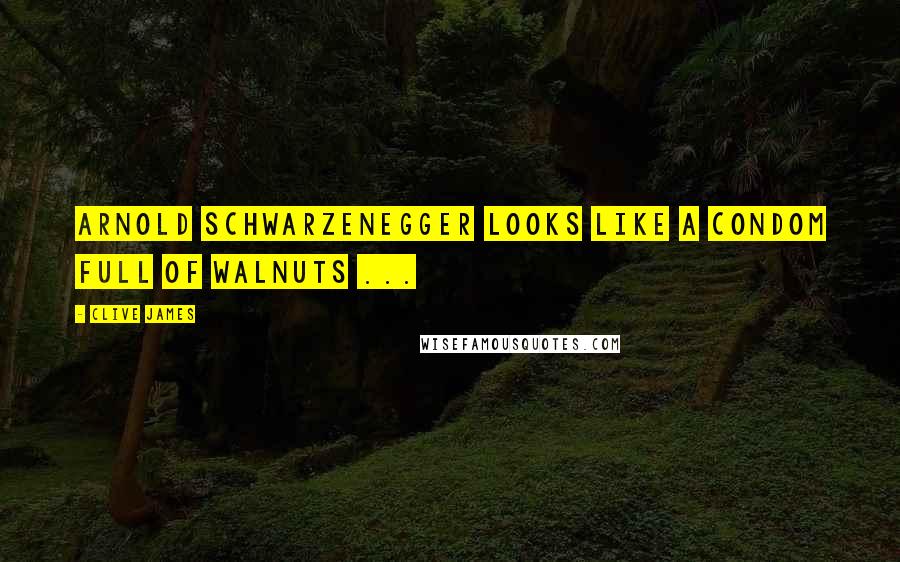 Clive James Quotes: Arnold Schwarzenegger looks like a condom full of walnuts ...