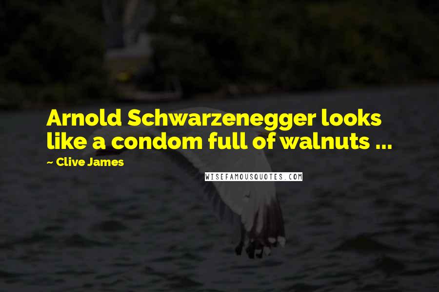 Clive James Quotes: Arnold Schwarzenegger looks like a condom full of walnuts ...