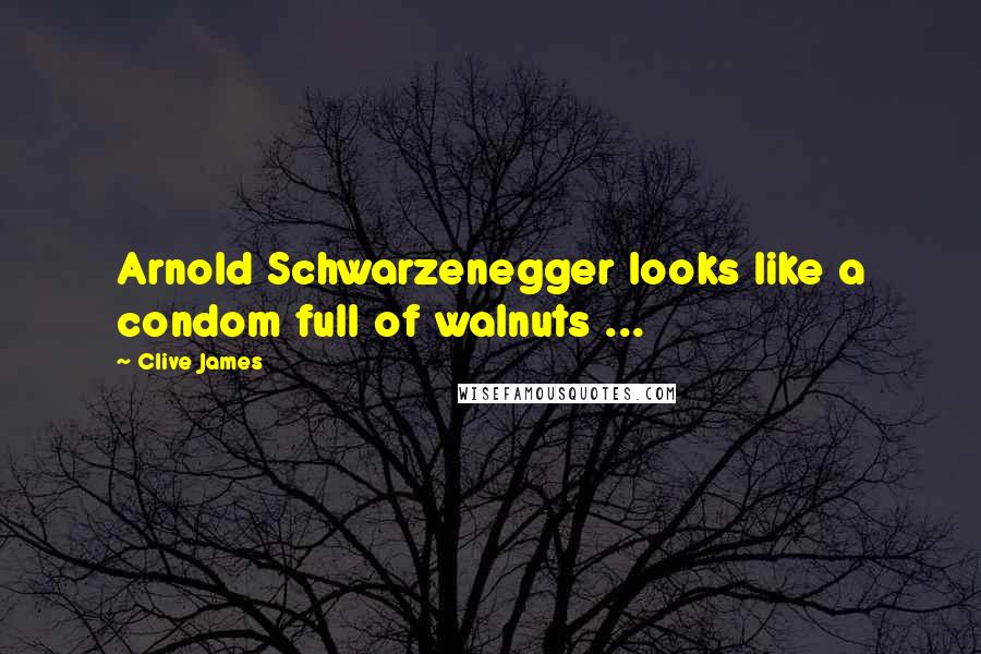 Clive James Quotes: Arnold Schwarzenegger looks like a condom full of walnuts ...