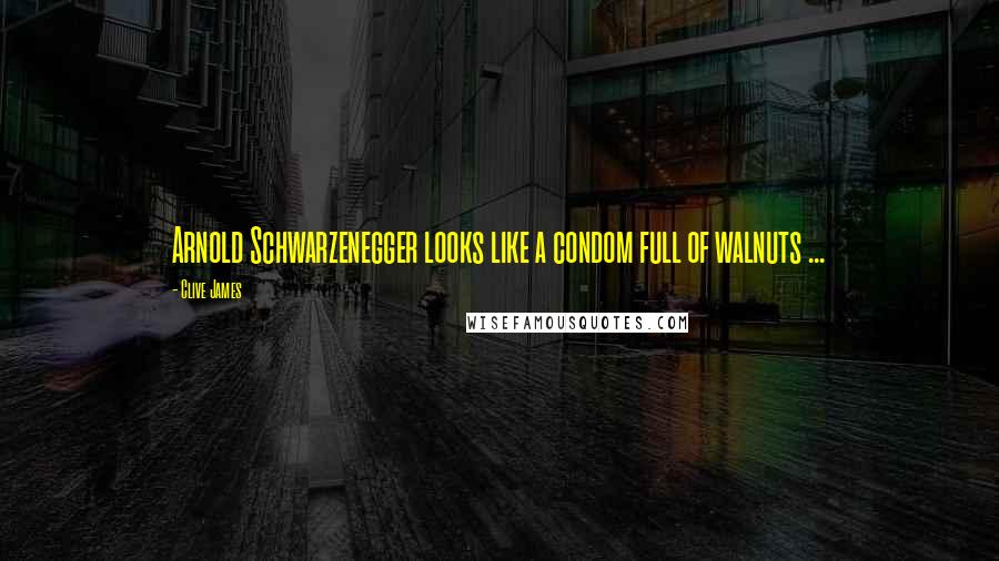 Clive James Quotes: Arnold Schwarzenegger looks like a condom full of walnuts ...