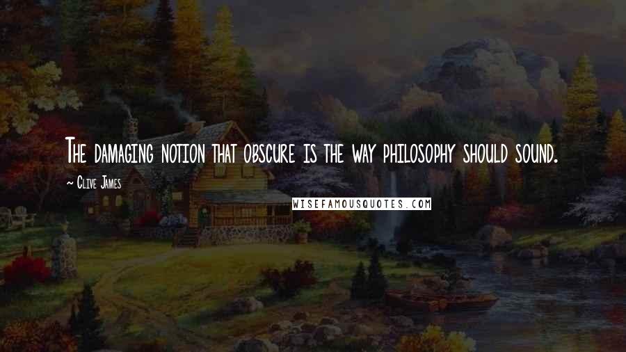 Clive James Quotes: The damaging notion that obscure is the way philosophy should sound.