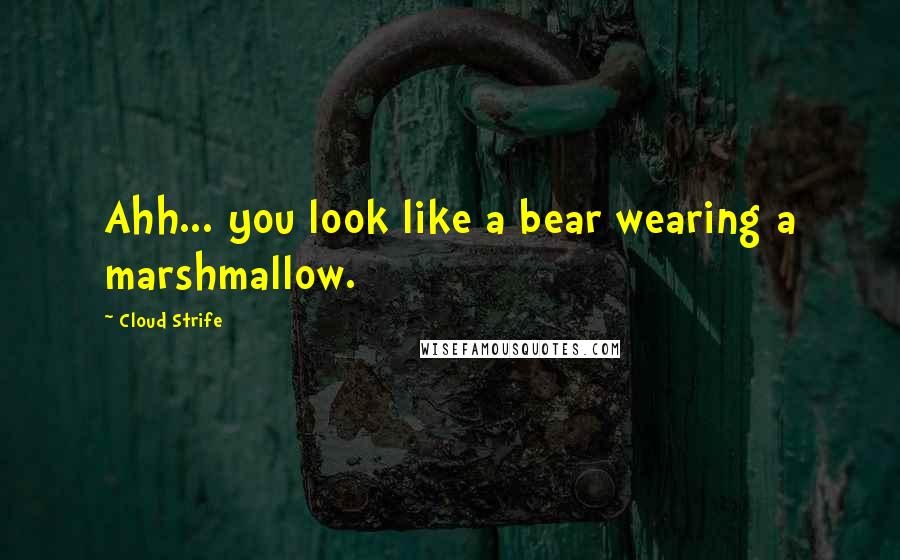 Cloud Strife Quotes: Ahh... you look like a bear wearing a marshmallow.