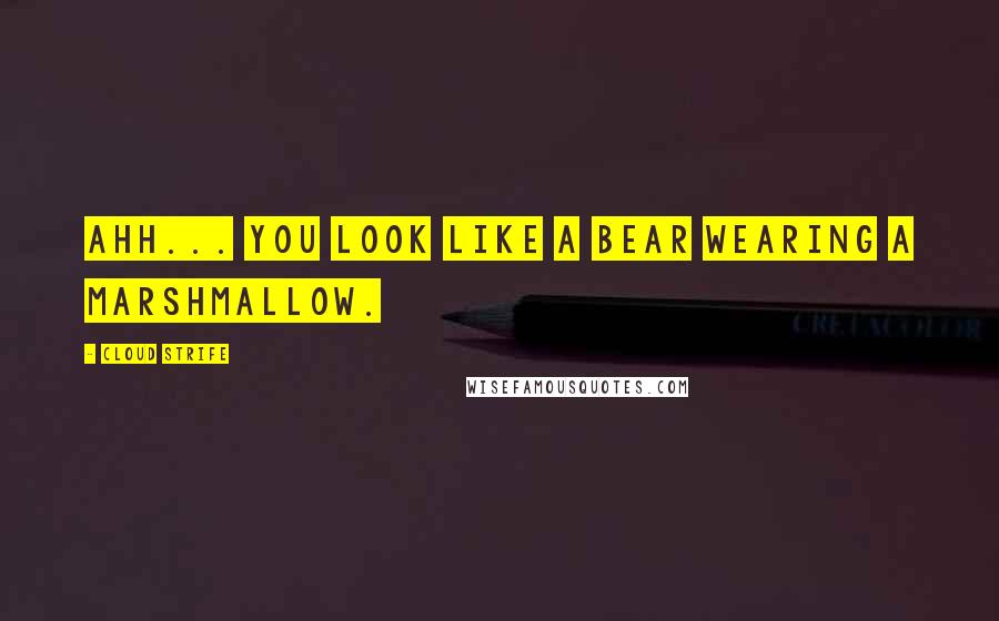 Cloud Strife Quotes: Ahh... you look like a bear wearing a marshmallow.