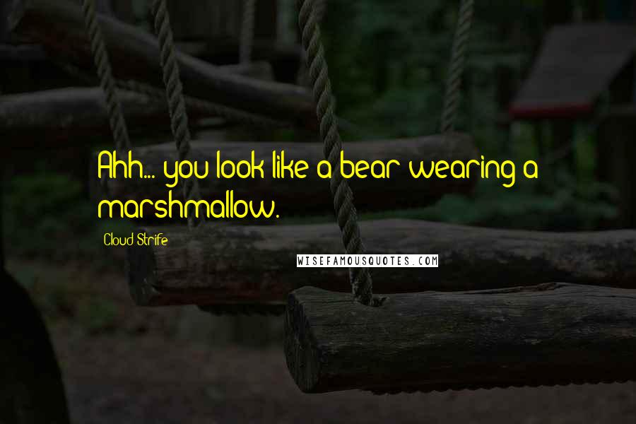 Cloud Strife Quotes: Ahh... you look like a bear wearing a marshmallow.