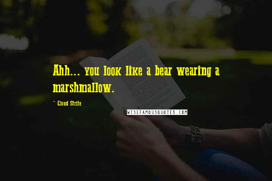 Cloud Strife Quotes: Ahh... you look like a bear wearing a marshmallow.