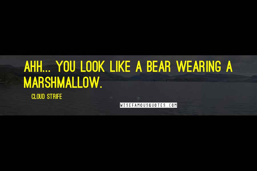 Cloud Strife Quotes: Ahh... you look like a bear wearing a marshmallow.
