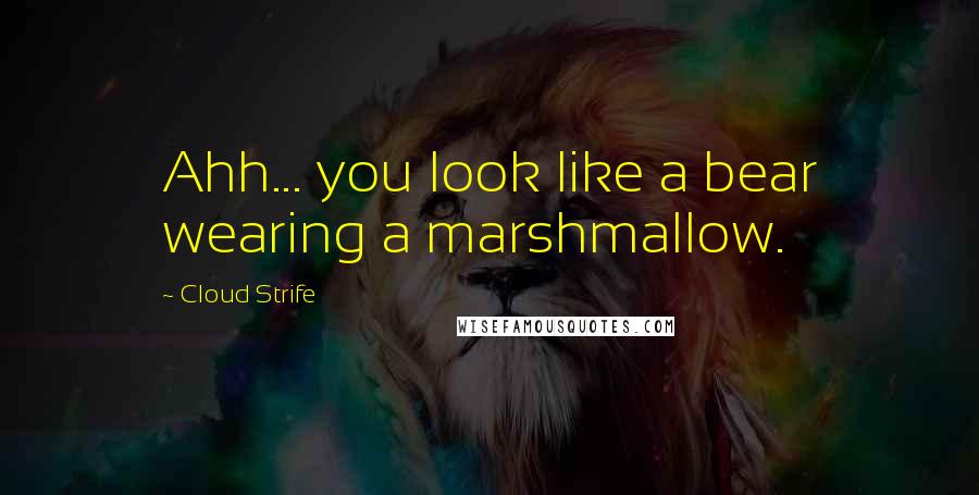 Cloud Strife Quotes: Ahh... you look like a bear wearing a marshmallow.