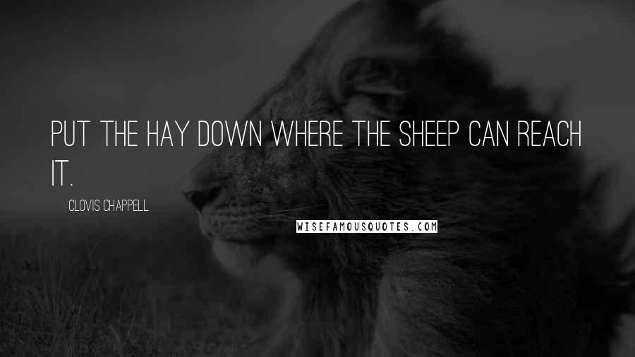 Clovis Chappell Quotes: Put the hay down where the sheep can reach it.