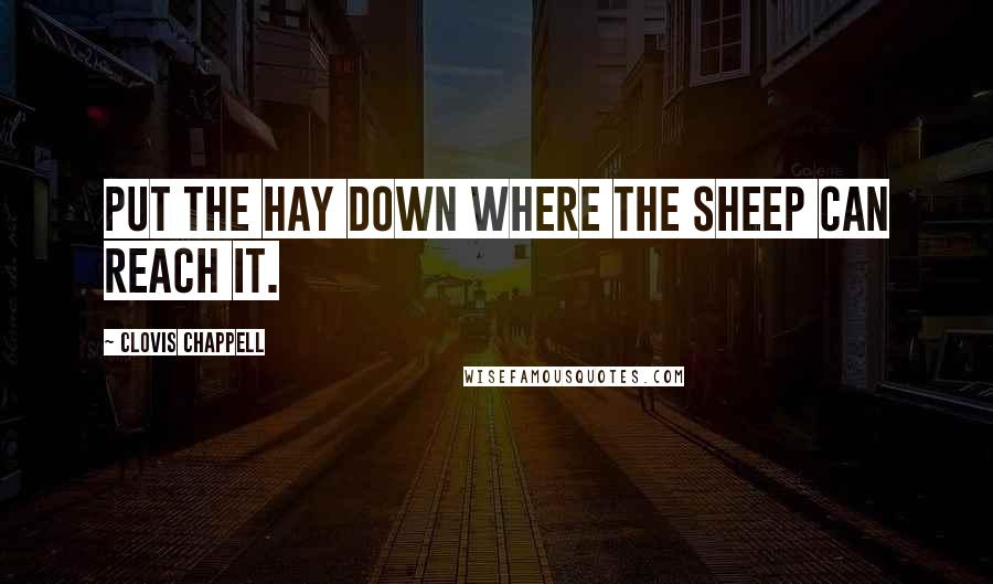 Clovis Chappell Quotes: Put the hay down where the sheep can reach it.