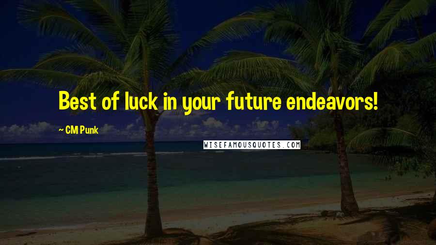 CM Punk Quotes: Best of luck in your future endeavors!