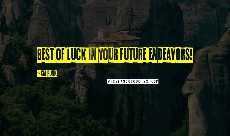 CM Punk Quotes: Best of luck in your future endeavors!