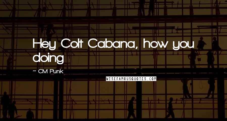 CM Punk Quotes: Hey Colt Cabana, how you doing