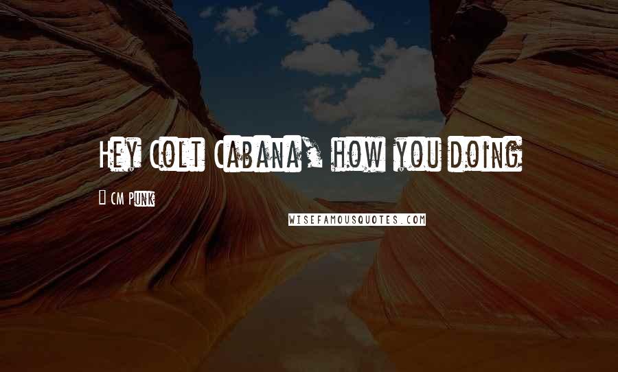 CM Punk Quotes: Hey Colt Cabana, how you doing
