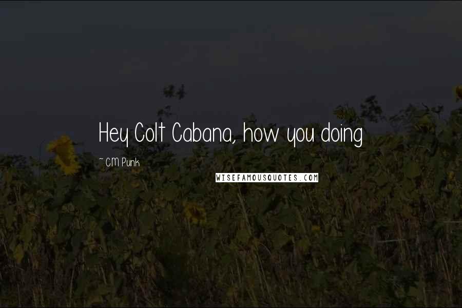 CM Punk Quotes: Hey Colt Cabana, how you doing