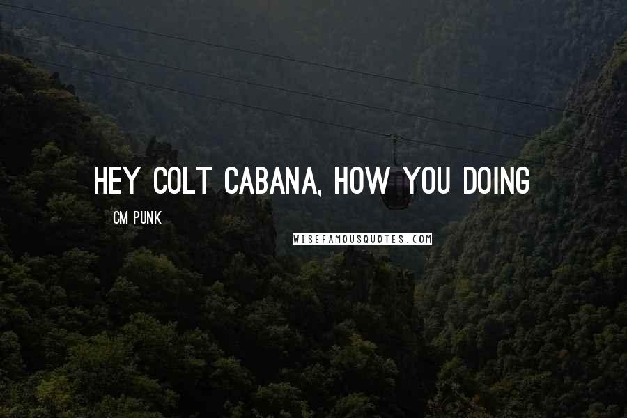 CM Punk Quotes: Hey Colt Cabana, how you doing