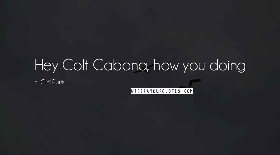 CM Punk Quotes: Hey Colt Cabana, how you doing