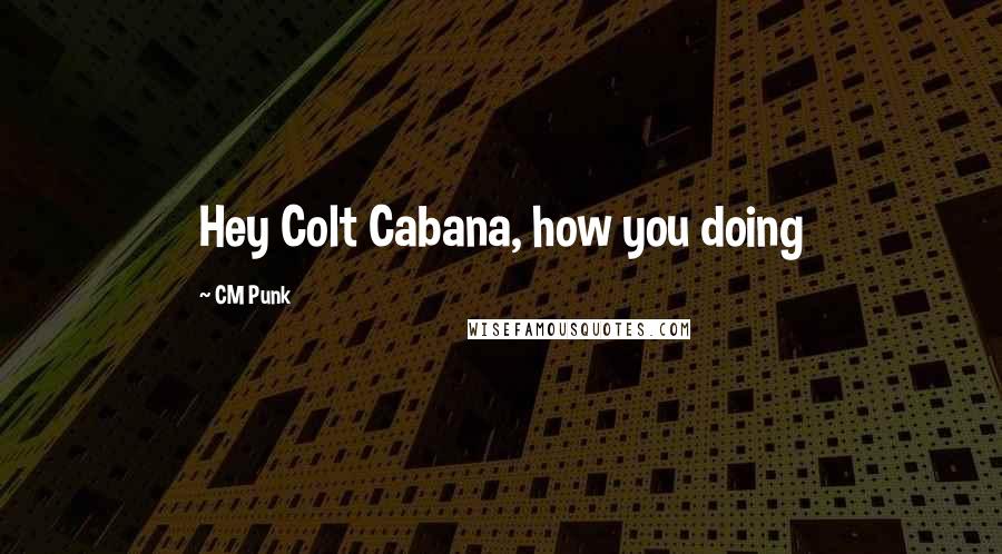 CM Punk Quotes: Hey Colt Cabana, how you doing