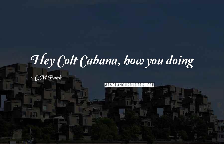 CM Punk Quotes: Hey Colt Cabana, how you doing