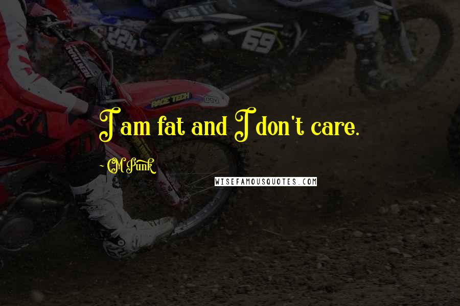 CM Punk Quotes: I am fat and I don't care.