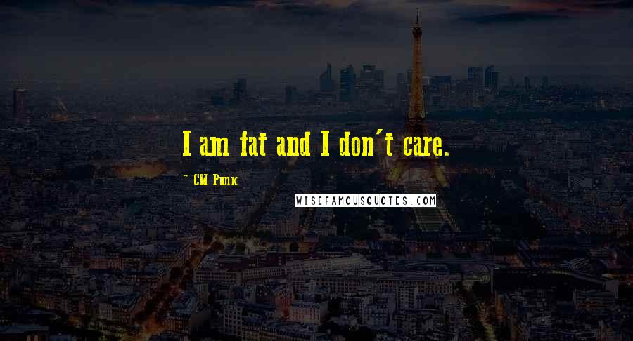 CM Punk Quotes: I am fat and I don't care.