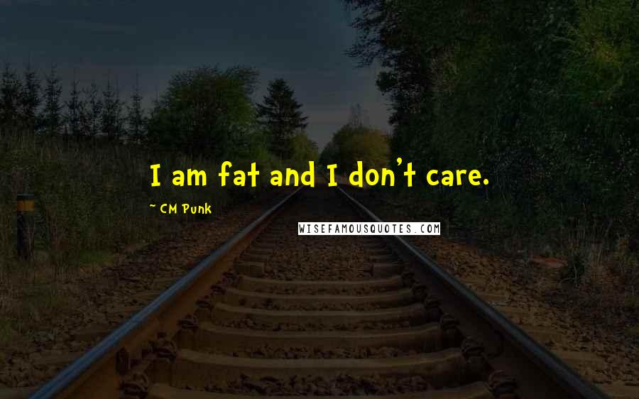 CM Punk Quotes: I am fat and I don't care.