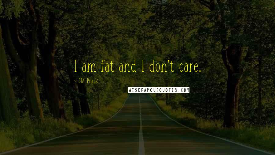 CM Punk Quotes: I am fat and I don't care.