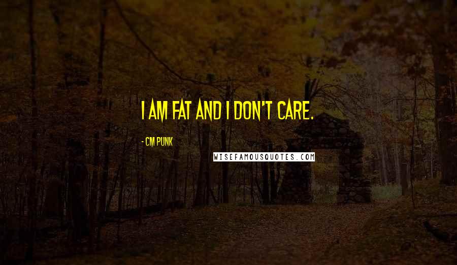 CM Punk Quotes: I am fat and I don't care.